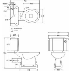 Унитаз-компакт Burlington P5+C2