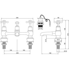 Смеситель для раковины Burlington Claremont Regent CLR10