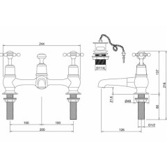 Смеситель для раковины Burlington Birkenhead BI10