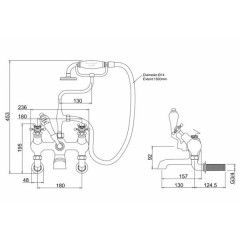 Смеситель для ванны Burlington Birkenhead BI21