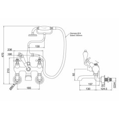 Смеситель для ванны Burlington Claremont Regent CLR21