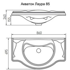 Комплект мебели Акватон Жерона 85 белое золото