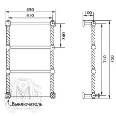 Полотенцесушитель Migliore Edera ML.EDR-EL.100.CR электрический