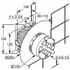 Скрытая часть смесителя Kludi Flexx Boxx 88011