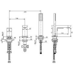 Смеситель для акриловых ванн Edelform Svart SV3810