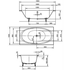 Ванна стальная Kaldewei Avantgarde Ellipso Duo 230