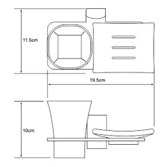 Держатель стакана и мыльницы WasserKRAFT Exter K-5226