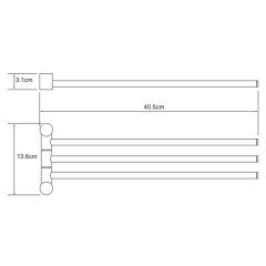 Полотенцедержатель тройной поворотный WasserKRAFT K-1033