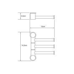 Полотенцедержатель тройной поворотный WasserKRAFT K-1053