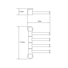 Полотенцедержатель с 4-мя поворотными перекладинами WasserKRAFT K-1054