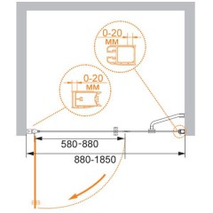 Душевая дверь Cezares Elena ELENA-W-B-11-40+60-C-Cr