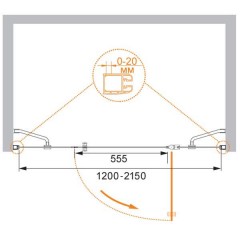 Душевая дверь Cezares Elena ELENA-W-B-13-30+60/30-P-Cr-R