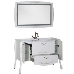 Комплект мебели Aquanet Виктория 120 белый глянец/золото 00184412