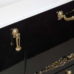 Комплект мебели Aquanet Виктория 120 черный глянец/золото 00184414