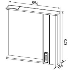 Зеркало-шкаф Aquanet Паллада 90 белый 00175315