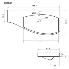 Комплект мебели Aquanet Опера 115 R черный 00169453