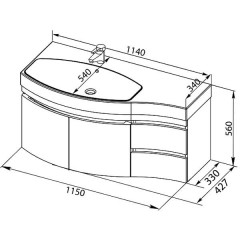 Тумба с раковиной Aquanet Опера 115 L белый 00169613 + 00169398