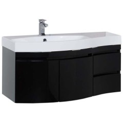 Тумба с раковиной Aquanet Опера 115 L черный 00169612 + 00169398