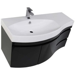 Тумба с раковиной Aquanet Опера 115 L черный 00169612 + 00169398