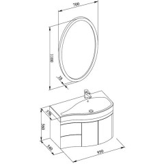 Комплект мебели Aquanet Сопрано 95 R черный 00169424