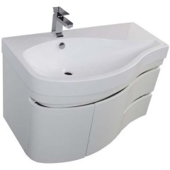 Тумба с раковиной Aquanet Сопрано 95 L белый 00169631 + 00169395