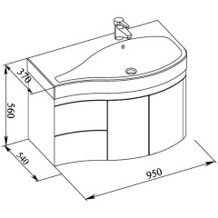 Тумба с раковиной Aquanet Сопрано 95 R белый 00169633 + 00169396