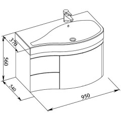 Тумба с раковиной Aquanet Сопрано 95 R белый 00169661 + 00169396