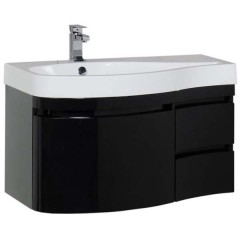 Тумба с раковиной Aquanet Сопрано 95 L черный 00169662 + 00169395