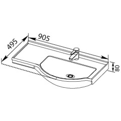 Раковина мебельная Aquanet Shenxin 90 R (0090B) 00181977