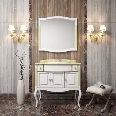 Комплект мебели Opadiris Лаура 120 белый с мраморной столешницей