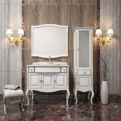 Комплект мебели Opadiris Лаура 120 белый с мраморной столешницей