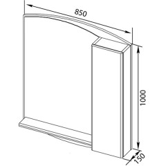 Зеркало-шкаф Aquanet Асти 85 белый 00177790