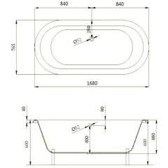 Ванна чугунная Magliezza Patricia BR 168x76,5