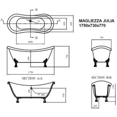 Ванна акриловая Magliezza Julia RAL CR 175x73