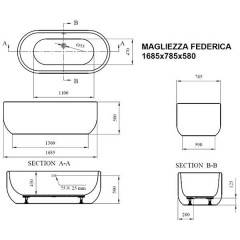Ванна акриловая Magliezza Federica 168,5x78,5