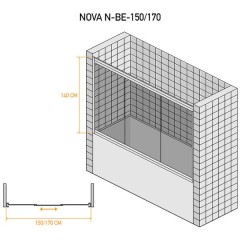 Шторка на ванну Nova-San N-BE-170