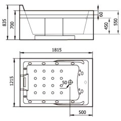 Ванна акриловая Gemy G9061 K L