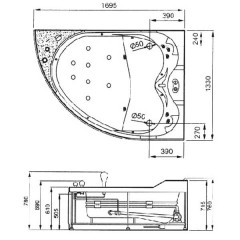 Ванна акриловая Gemy G9086 K R