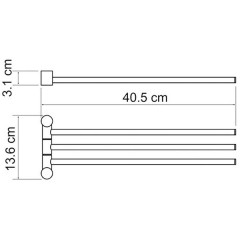 Полотенцедержатель тройной поворотный WasserKRAFT K-1933