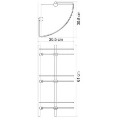 Полка стеклянная тройная угловая WasserKRAFT K-3733