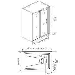 Душевая дверь GooDDooR Galaxy WTW-110-C-CH