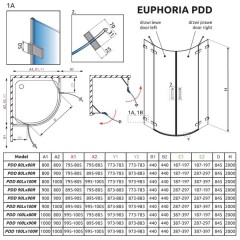 Дверь для душевого уголка Radaway Euphoria PDD 90 383001-01L