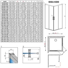 Дверь для душевого уголка Radaway Idea KDD 80 387061-01-01L