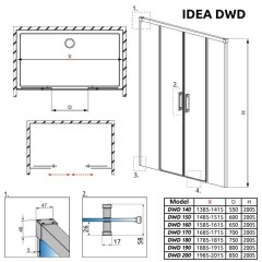 Душевая дверь Radaway Idea DWD 150 387125-01-01