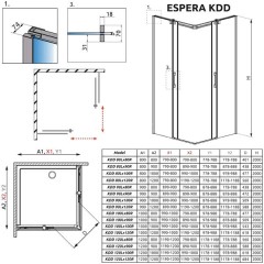 Дверь для душевого уголка Radaway Espera KDD 90 380151-01L