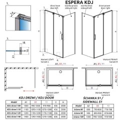 Дверь для душевого уголка Radaway Espera KDJ 100 380130-01R