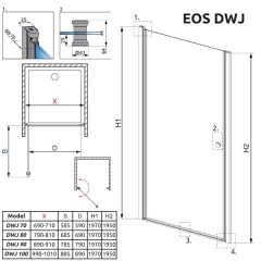 Душевая дверь Radaway Eos DWJ 80 37913-01-01N