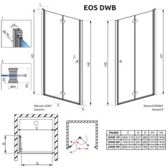 Душевая дверь Radaway Eos DWB 90 37803-01-01NL