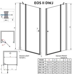 Душевая дверь Radaway Eos II DWJ 80 3799440-01R