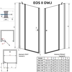 Душевая дверь Radaway Eos II DWJ 110 3799443-01L